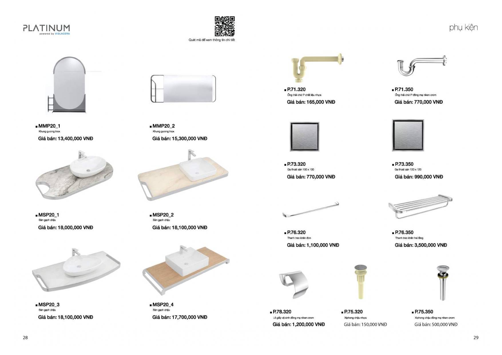 Thiết bị vệ sinh VIGLACERA PLATINUM Catalogue và Bảng giá mới nhất 2024 /Page 14